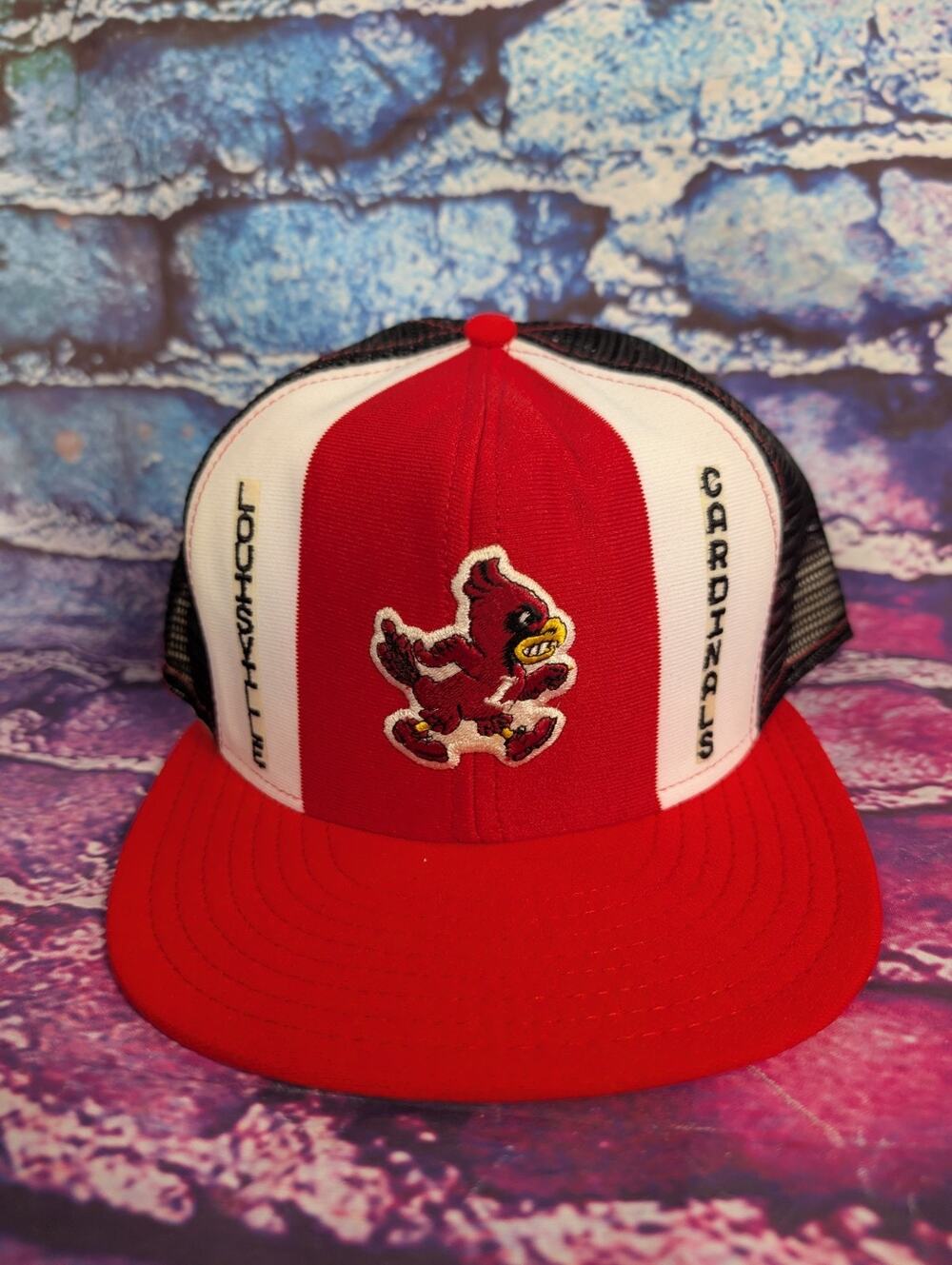 VTG NOS 1980s Louisville Cardinals AJD Lucky Stripes Snapback Hat L 80s Cap